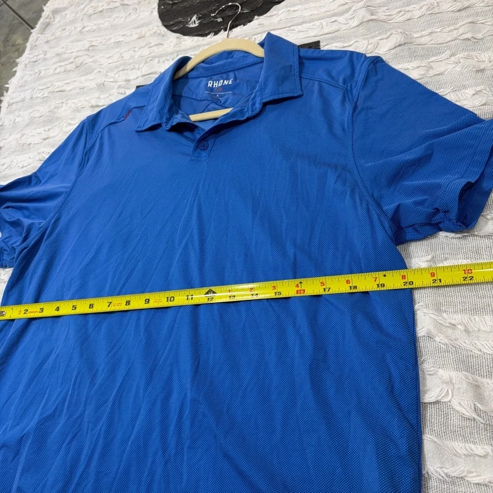 Rhone Polo Shirt Men's Blue Short Sleeve Sz L Golf Outdoor Casual Quiet Luxury - Picture 8 of 9
